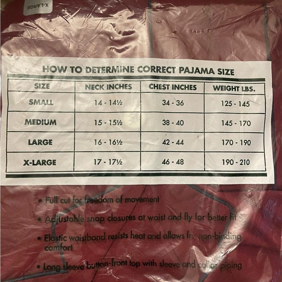 Vintage Hill & Archer Men’s XL Burgundy Color Broadcloth PJs Long Sleeve/Leg NWT - Picture 4 of 6